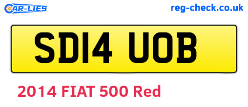 SD14UOB are the vehicle registration plates.