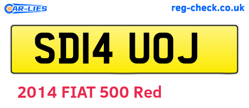 SD14UOJ are the vehicle registration plates.