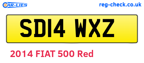 SD14WXZ are the vehicle registration plates.