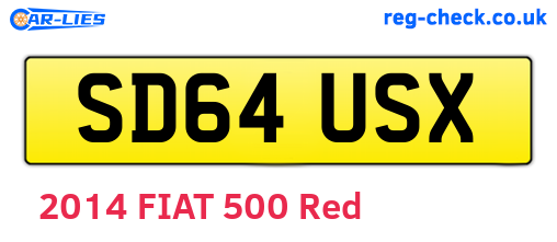 SD64USX are the vehicle registration plates.