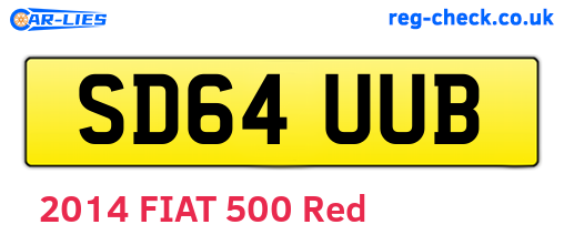 SD64UUB are the vehicle registration plates.