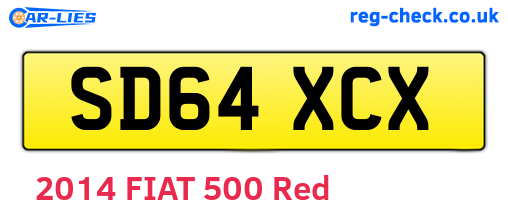 SD64XCX are the vehicle registration plates.