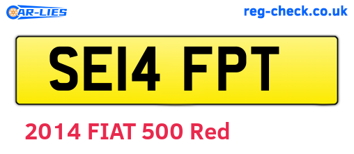 SE14FPT are the vehicle registration plates.