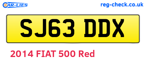 SJ63DDX are the vehicle registration plates.