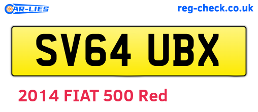 SV64UBX are the vehicle registration plates.