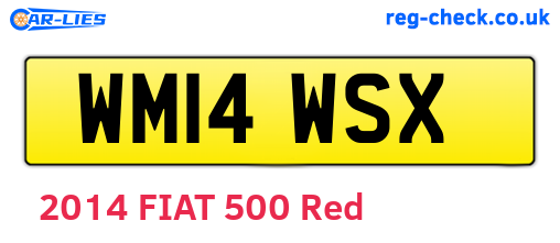 WM14WSX are the vehicle registration plates.