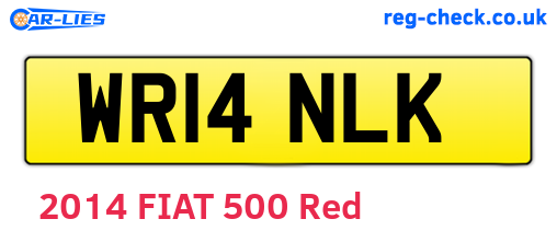 WR14NLK are the vehicle registration plates.
