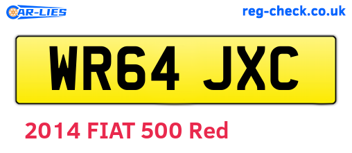 WR64JXC are the vehicle registration plates.