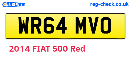 WR64MVO are the vehicle registration plates.