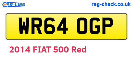 WR64OGP are the vehicle registration plates.