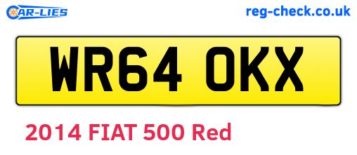 WR64OKX are the vehicle registration plates.