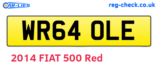 WR64OLE are the vehicle registration plates.