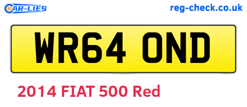 WR64OND are the vehicle registration plates.