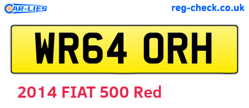 WR64ORH are the vehicle registration plates.