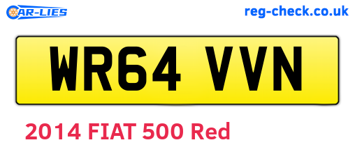 WR64VVN are the vehicle registration plates.