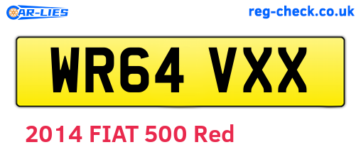 WR64VXX are the vehicle registration plates.