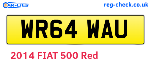 WR64WAU are the vehicle registration plates.