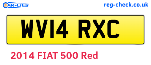 WV14RXC are the vehicle registration plates.