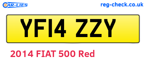 YF14ZZY are the vehicle registration plates.