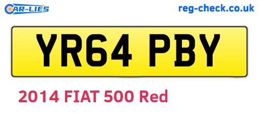 YR64PBY are the vehicle registration plates.