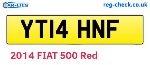 YT14HNF are the vehicle registration plates.