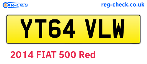 YT64VLW are the vehicle registration plates.