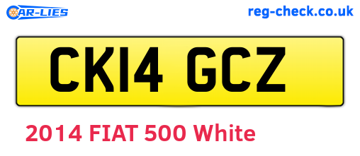CK14GCZ are the vehicle registration plates.