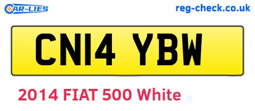 CN14YBW are the vehicle registration plates.