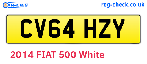 CV64HZY are the vehicle registration plates.