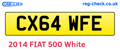CX64WFE are the vehicle registration plates.
