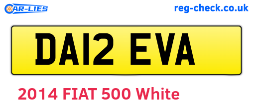 DA12EVA are the vehicle registration plates.