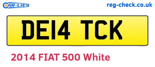 DE14TCK are the vehicle registration plates.