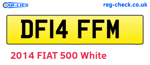 DF14FFM are the vehicle registration plates.