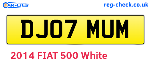 DJ07MUM are the vehicle registration plates.
