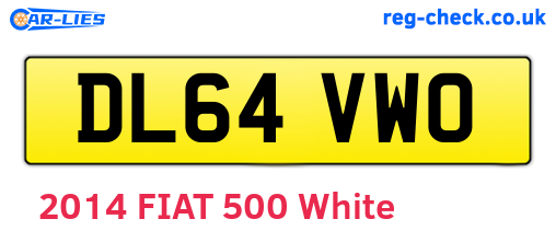 DL64VWO are the vehicle registration plates.