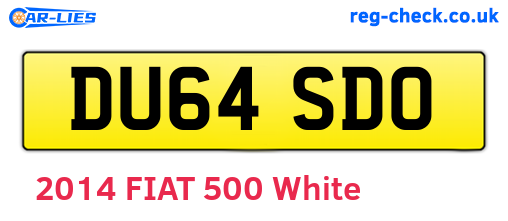 DU64SDO are the vehicle registration plates.