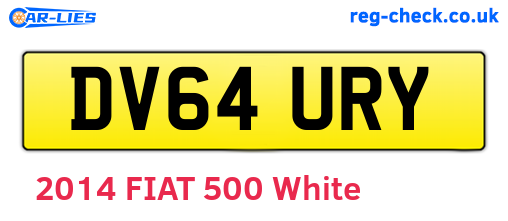 DV64URY are the vehicle registration plates.