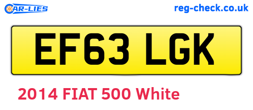 EF63LGK are the vehicle registration plates.