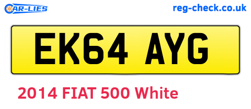 EK64AYG are the vehicle registration plates.
