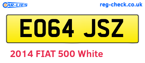 EO64JSZ are the vehicle registration plates.