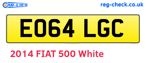 EO64LGC are the vehicle registration plates.