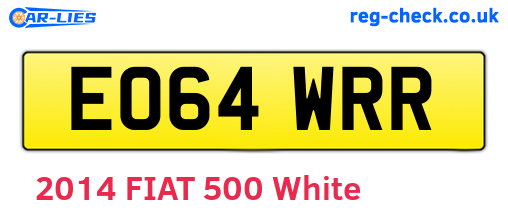 EO64WRR are the vehicle registration plates.