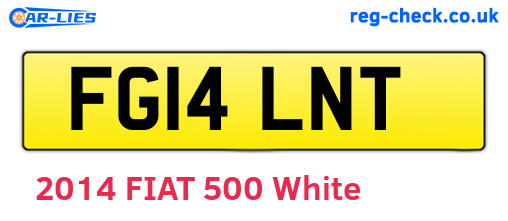 FG14LNT are the vehicle registration plates.