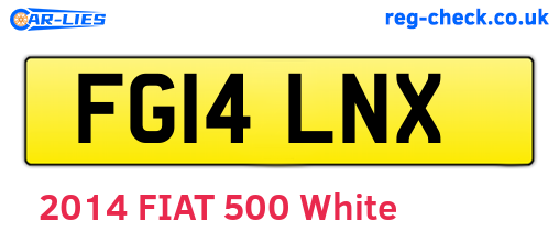 FG14LNX are the vehicle registration plates.
