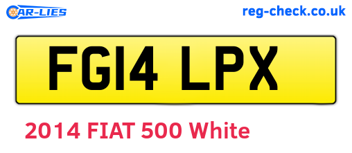 FG14LPX are the vehicle registration plates.