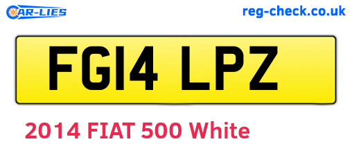 FG14LPZ are the vehicle registration plates.