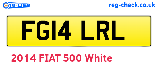 FG14LRL are the vehicle registration plates.