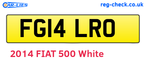 FG14LRO are the vehicle registration plates.