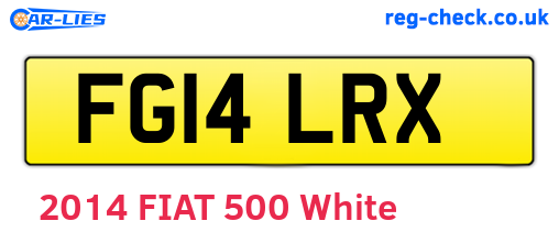FG14LRX are the vehicle registration plates.