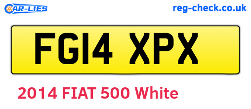 FG14XPX are the vehicle registration plates.